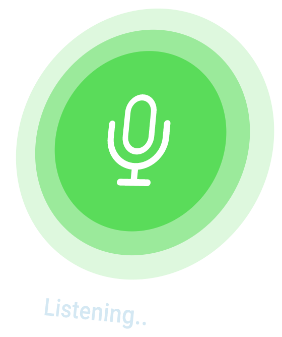 Listening Green Icon Representing Voice Assist and Smart Capabilities