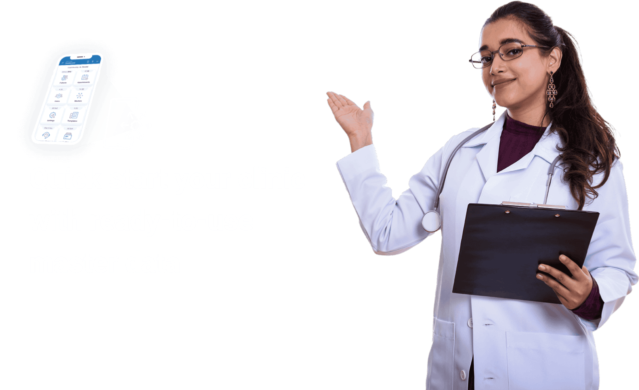 Quick start your clinic with ready-to-use master data